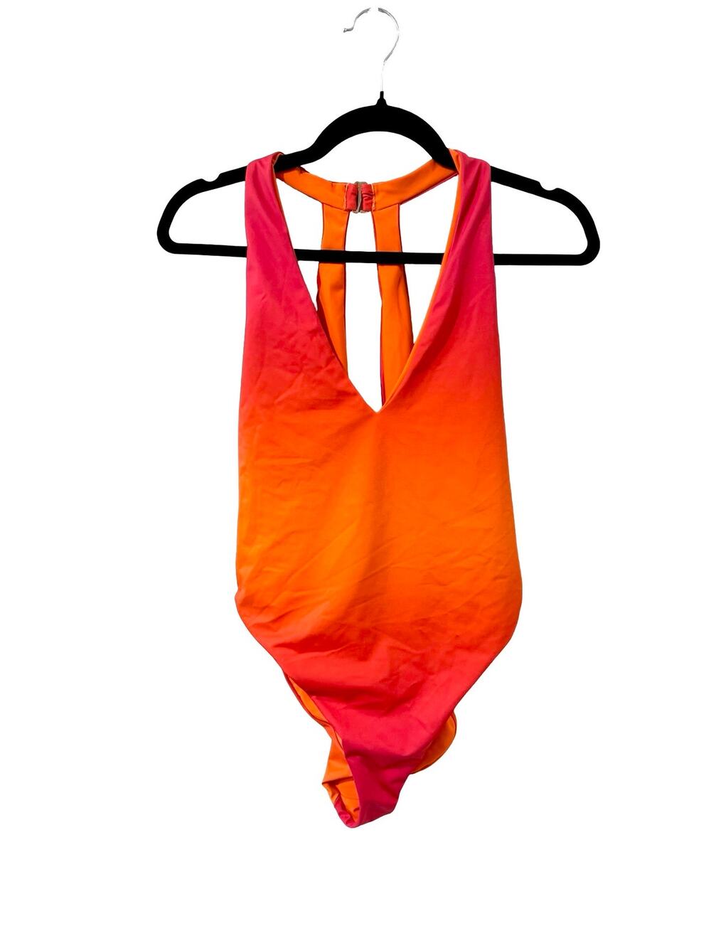 Louisa Ballou High Sea One Piece Swimsuit Gradient Pink Orange Size XL, EUC